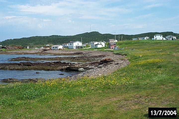 Conche, Chest Head, Flynn's Beach area, between the camera and the last house.